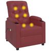 vidaXL Fauteuil de massage Rouge bordeaux Similicuir