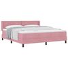 vidaXL Lit &agrave; ressorts avec matelas Rose 200 x 180 cm Polyester