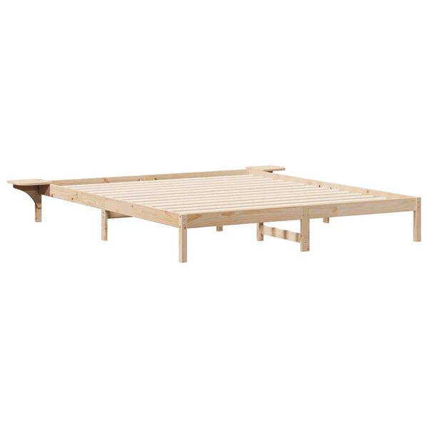 vidaXL Cadre de lit avec tables de chevet Naturel 180 x 220 cm