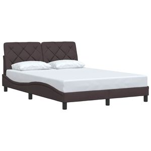 vidaXL Cadre de lit sans matelas marron fonc&eacute; 120x200 cm tissu