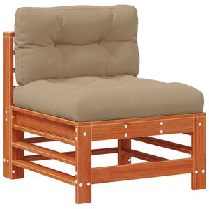 vidaXL Sofa de jardin milieu Pin massif Brun Cir&eacute;