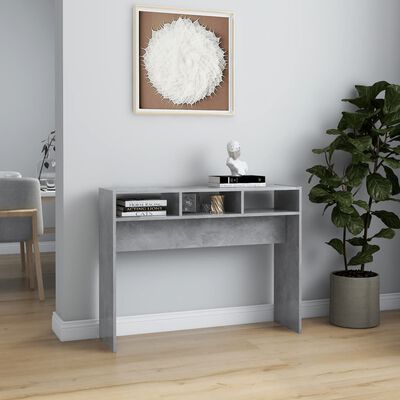 vidaXL Table console gris béton 105x30x80 cm bois d'ingénierie