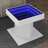 vidaXL Table basse avec LED blanc 50x50x45 cm bois d'ing&eacute;nierie