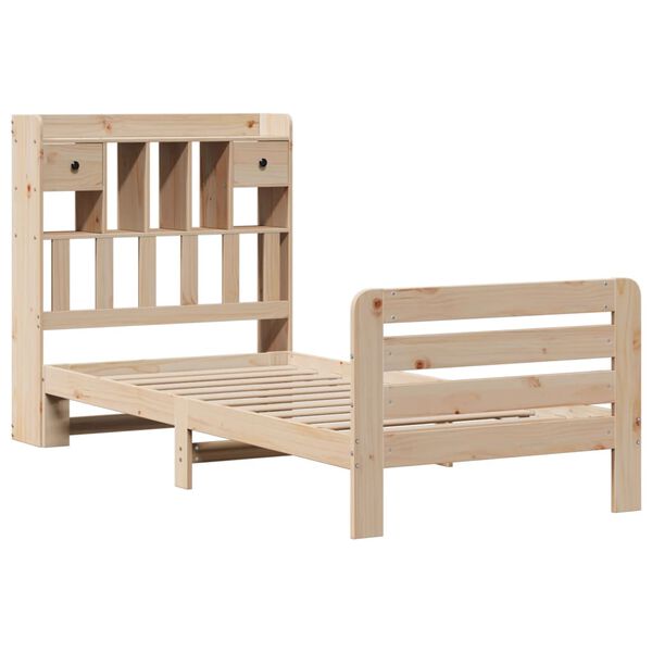 vidaXL Lit biblioth&egrave;que sans matelas 90x200 cm bois de pin massif