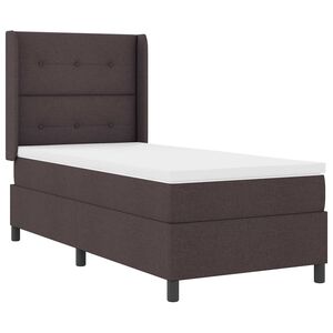 vidaXL Lit &agrave; ressorts avec matelas Marron fonc&eacute; 90 x 190 cm tissu