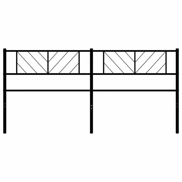 vidaXL T&ecirc;te de lit de remplacement m&eacute;tal noir 200 cm