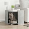 vidaXL Meuble de bac &agrave; liti&egrave;re pour chat gris b&eacute;ton bois d'ing&eacute;nierie