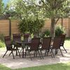 vidaXL Ensemble de salle &agrave; manger pour jardin 9 pcs Marron Poly rotin