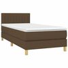 vidaXL Sommier &agrave; lattes de lit avec matelas Marron fonc&eacute; 90x190 cm