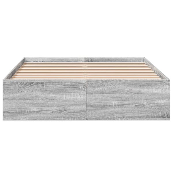 vidaXL Cadre de lit sans matelas sonoma gris 120x190 cm