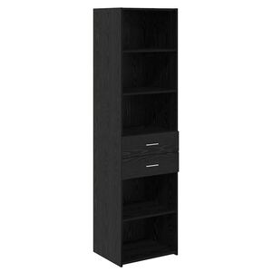 vidaXL Haut Armoire Ch&ecirc;ne noir 50 x 42,5 x 185 cm Bois d'ing&eacute;nierie