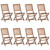 vidaXL Chaises pliables de jardin lot de 8 avec coussins Bois d'acacia