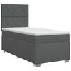 vidaXL Lit boxspring avec matelas Gris fonc&eacute; Simple Tissu
