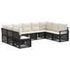 vidaXL Ensemble de canap&eacute; de jardin 9 pc Noir polyrotin