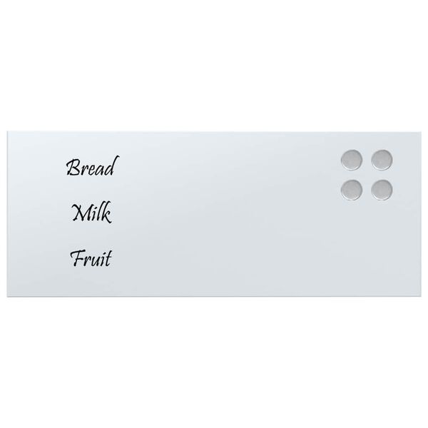 vidaXL Tableau noir magn&eacute;tique mural Blanc 50x20 cm Verre tremp&eacute;