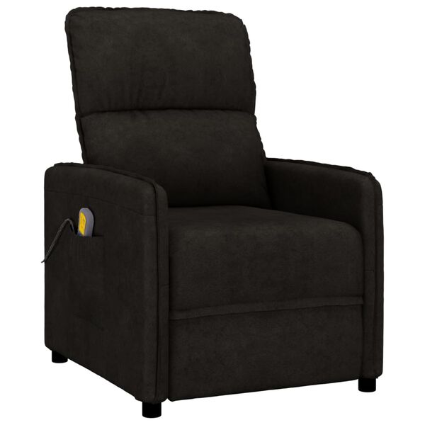 vidaXL Fauteuil de massage Noir Tissu microfibre