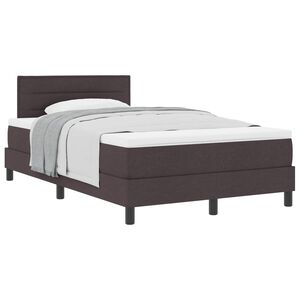 vidaXL Lit &agrave; ressorts avec matelas Marron fonc&eacute; 120 x 190 cm tissu