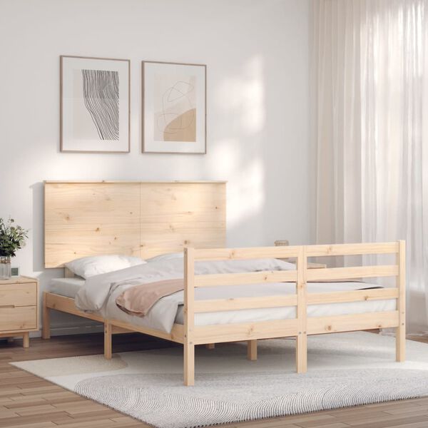 vidaXL Cadre de lit sans matelas 140x200 cm bois massif