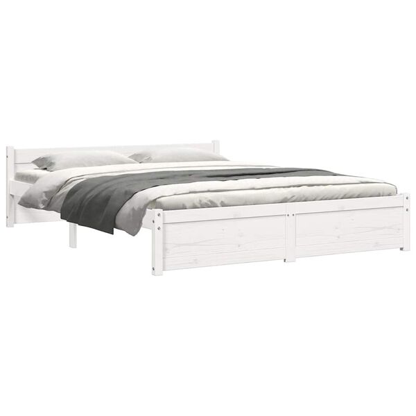 vidaXL Cadre de lit sans matelas blanc bois massif 140x200 cm