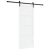 vidaXL Porte coulissante 83 x 211 cm Bois d'ing&eacute;nierie Blanc et noir