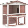 vidaXL Clapier d'ext&eacute;rieur 3 portes Marron Bois