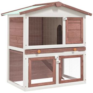 vidaXL Clapier d'ext&eacute;rieur 3 portes Marron Bois