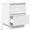 vidaXL Cabinet de chevet avec tiroir 2 pcs Blanc 39 x 34,5 x 50 cm