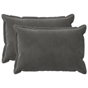 vidaXL Coussin avec oreiller HOUTEN 2 pc Gris fonc&eacute; Fl&oslash;jl