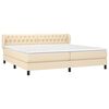 vidaXL Sommier &agrave; lattes de lit avec matelas Cr&egrave;me 200x200 cm Tissu