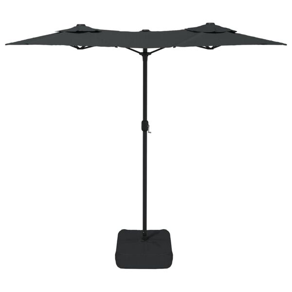 vidaXL Parasol de jardin &agrave; double t&ecirc;te anthracite 316x145 cm