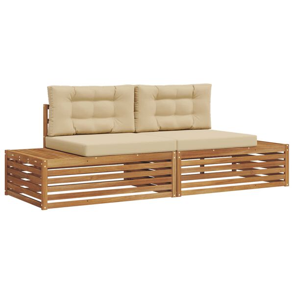 vidaXL Ensemble de canap&eacute;s d'ext&eacute;rieur 2 Pi&egrave;ce Naturel et Beige