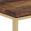 vidaXL Table console dor&eacute; acier inoxydable et bois de m&eacute;l&egrave;ze massif