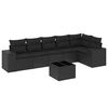 vidaXL Salon de jardin 7 pcs avec coussins noir r&eacute;sine tress&eacute;e