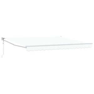vidaXL Auvent R&eacute;tractable Blanc 400 &times; 300 cm Polyester et Aluminium