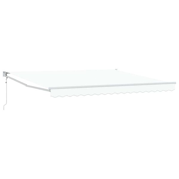 vidaXL Auvent R&eacute;tractable Blanc 400 &times; 300 cm Polyester et Aluminium