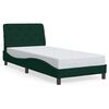 vidaXL Cadre de lit avec LED sans matelas vert fonc&eacute; 90x190 cm velours