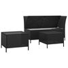 vidaXL Salon de jardin 3 pcs avec coussins Noir R&eacute;sine tress&eacute;e