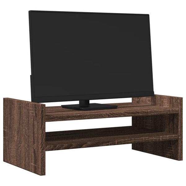 vidaXL Support de moniteur chêne marron 50x27x20 cm bois d'ingénierie