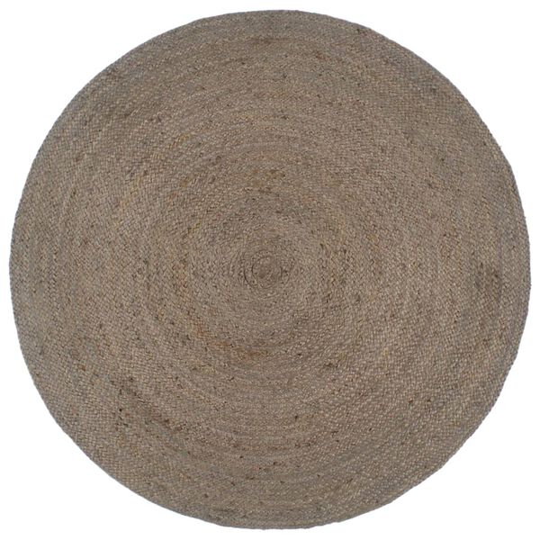 vidaXL Tapis fait à la main Jute Rond 210 cm Gris