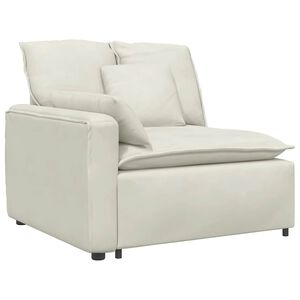 vidaXL Module d'extr&eacute;mit&eacute; d'accoudoir de canap&eacute; modulaire avec coussins cr&egrave;me 100 cm