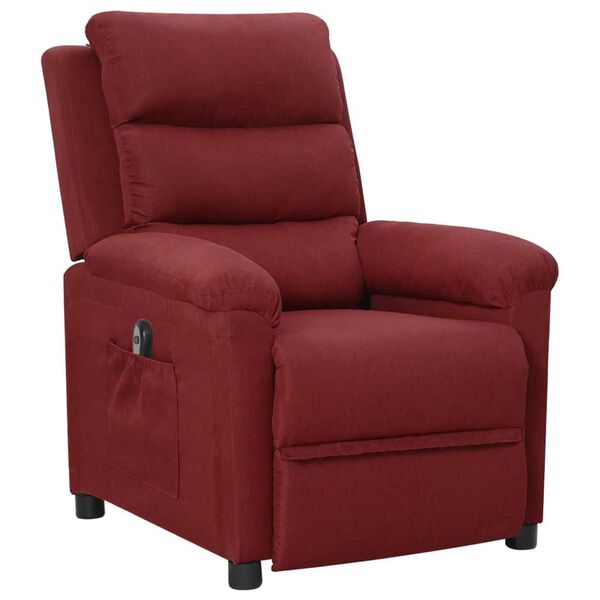vidaXL Fauteuil inclinable &eacute;lectrique Rouge bordeaux Tissu