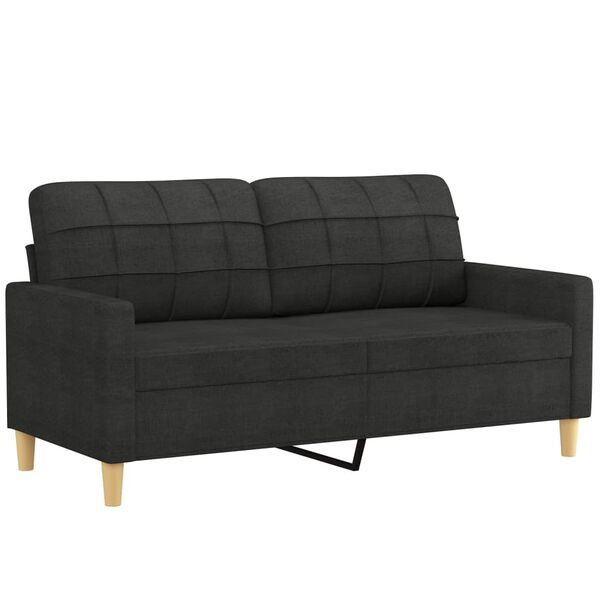 vidaXL Canap&eacute; &agrave; 2 places Noir 140 cm Tissu
