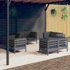vidaXL Salon de jardin 8 pcs avec coussins anthracite Bois de pin