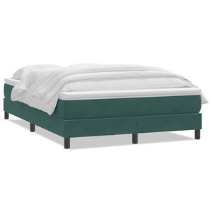 vidaXL Sommier &agrave; lattes de lit et matelas vert fonc&eacute; 160x210cm velours