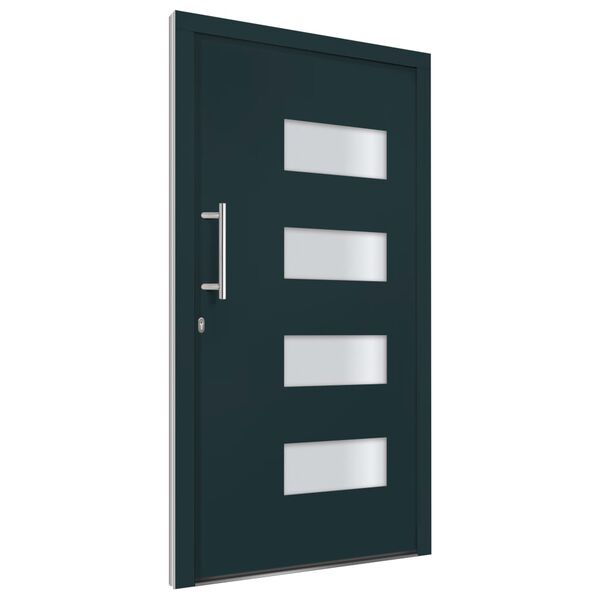 vidaXL Porte d'entr&eacute;e Aluminium et PVC Anthracite 110x210 cm