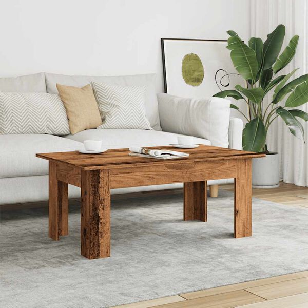 vidaXL Table basse vieux bois 100x60x42 cm bois d'ing&eacute;nierie