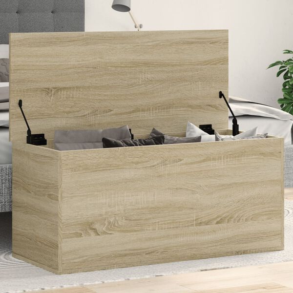 vidaXL Boîte de rangement chêne sonoma 100x42x46 cm bois d'ingénierie