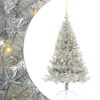 vidaXL Sapin de No&euml;l artificiel pr&eacute;-&eacute;clair&eacute; Argent 120 cm PET