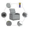 vidaXL Fauteuil de massage inclinable Gris clair Tissu