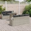 vidaXL Ensemble de canap&eacute; de jardin 7 pcs Gris clair Poly rotin
